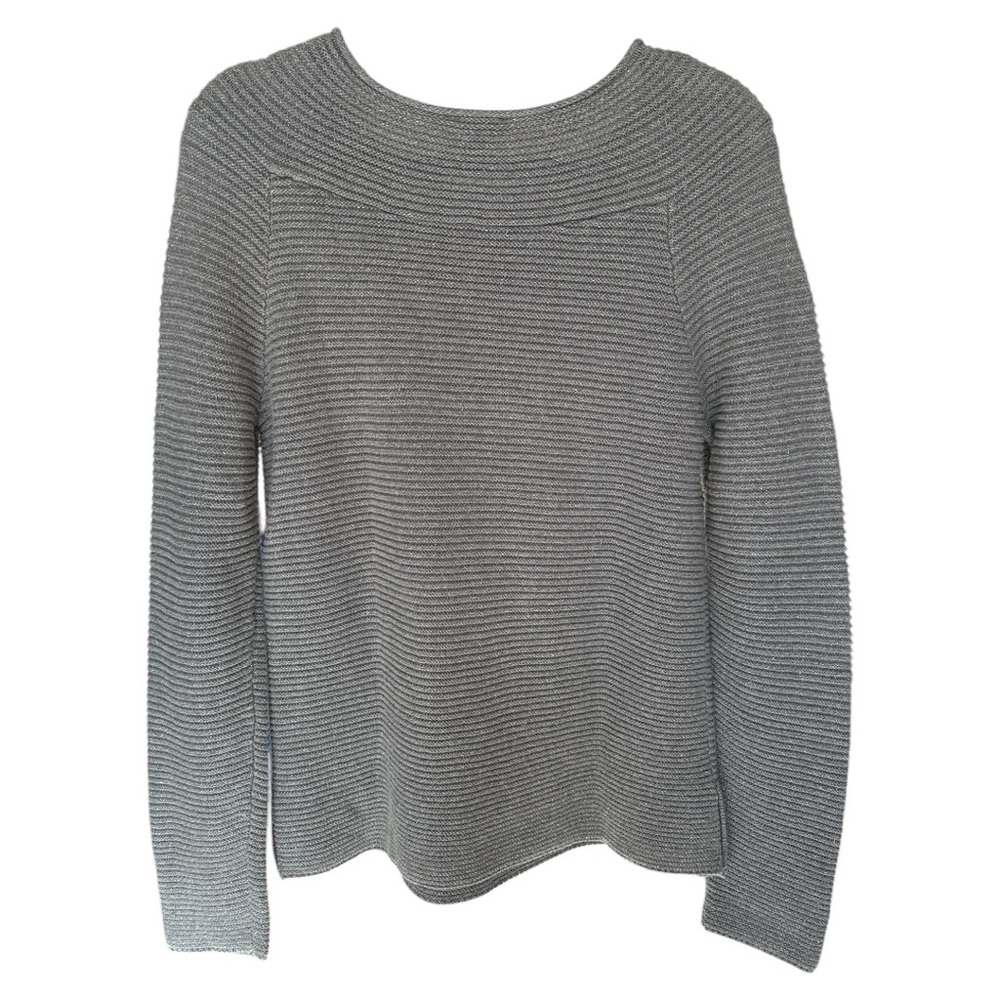 Talbots Womens Size S Gray/Silver Knit Pullover Sweater Cotton Blend - Picture 4 of 5